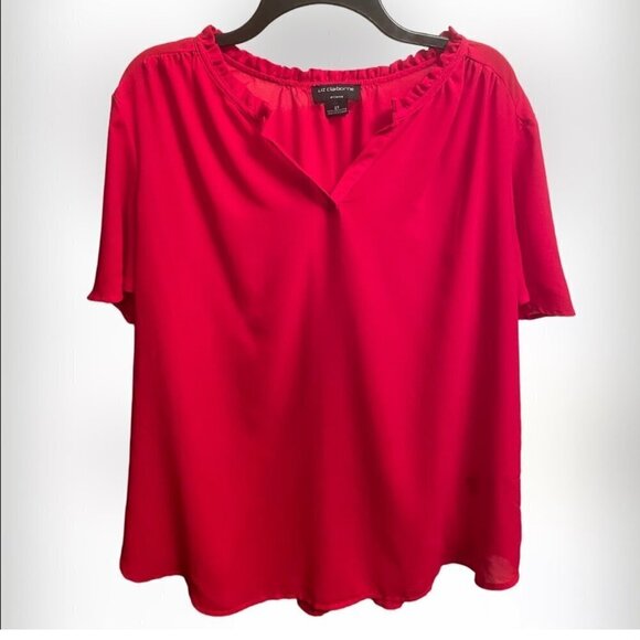 Liz Claiborne Tops - NWOT Liz Claiborne Women's Sheer Red Blouse